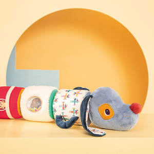 Wałek dźwiękowy 4-elementowy Piesek Jules Lilliputiens 83629  zabawki sensoryczne dla niemowląt i dzieci