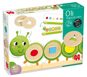 Układanka łamigłówka dla maluszka Kształty i kolory Gąsieniczka Oli Goula 53477 Drewniane zabawki dla dzieci