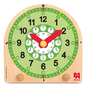 Zegar do nauki godzin i minut dla dzieci Goula 55125 drewniane zabawki dla dzieci