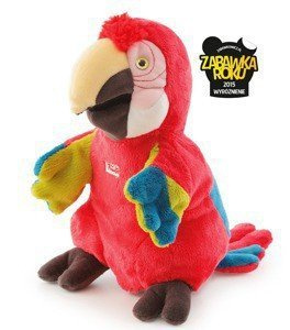 Pluszowa pacynka na rękę, przytulanka, Czerwona papuga, 29930-Trudi, zabawa w teatrzyk