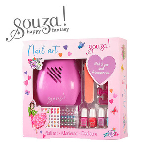 Lakiery i akcesoria do paznokci dla dzieci zestaw z suszarką 10 el. Souza! 107140