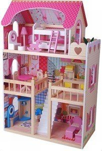 Luksusowy domek dla lalek z drewna - zabawki dla dziewczynek