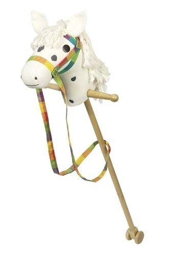 Biały koń na kiju, zabawka dla miłośników rumaków V