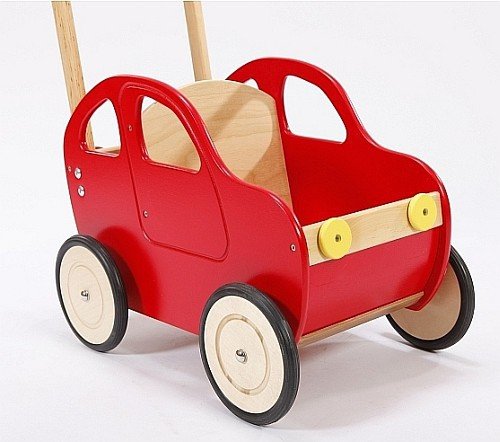 Drewniany wózek Czerwony samochód, chodzik