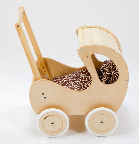 Drewniany wózek dla lalek z budką w stylu Retro, Natalia na spacerze