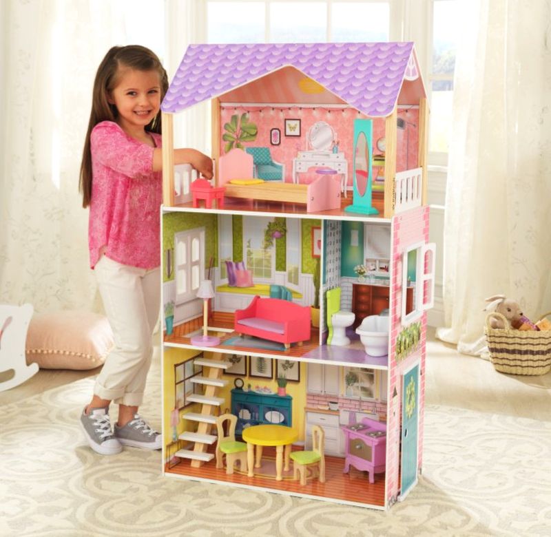 Drewniany domek do zabawy lalkami z akcesoriami Poppy KidKraft