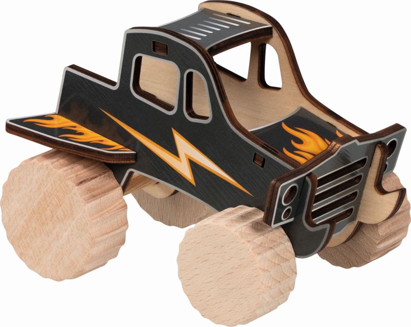 Zrób to sam drewniany model pojazdu do składania Monster Truck Goki