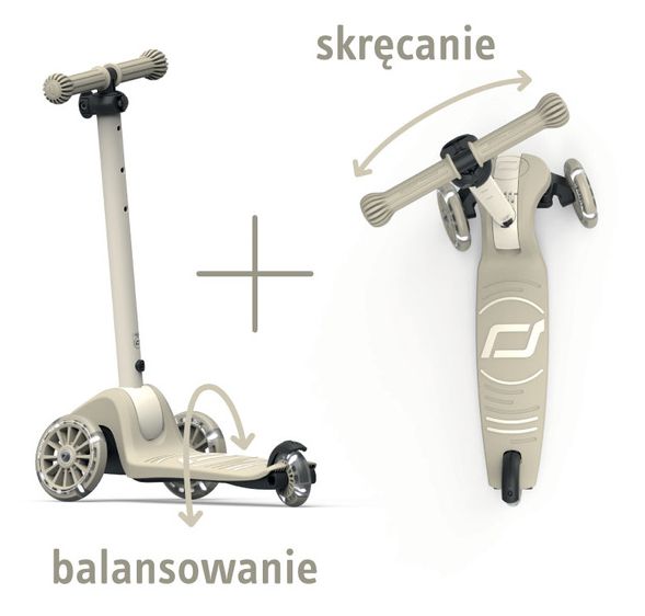 SCOOTANDRIDE Highwaykick 3S Hulajnoga z systemem sterowania 2w1 i kółkami LED składana 3+ Rose Hulajnoga_scootandride_rose_new