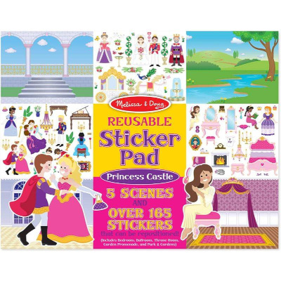 Książeczka z naklejkami wielokrotnego użytku Zamek Księżniczki 14306-Melissa & Doug, naklejki dla dzieci