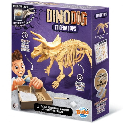 Szkielet dinozaura do odkopania i złożenia Triceratops Mały paleontolog Buki 445TRI