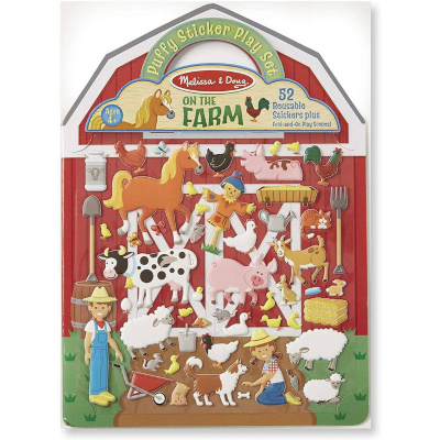 Książeczka Farma z naklejkami wielokrotnego użytku 19408-Melissa & Doug, naklejki