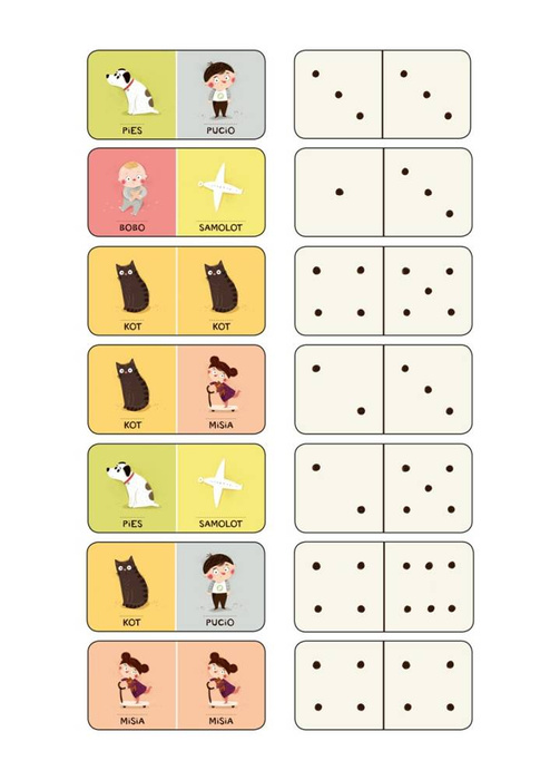 Pucio. Domino Nasza Księgarnia, gry planszowe dla dzieci