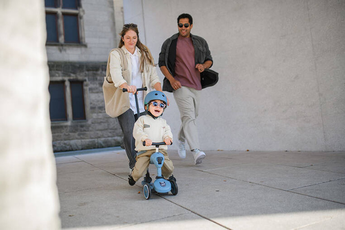 SCOOTANDRIDE Highwaykick 1 Push and Go 2w1 Jeździk i hulajnoga z rączką do prowadzenia 1-5 lat Steel