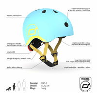 SCOOTANDRIDE Kask XXS-S dla dzieci 1-5 lat Blueberry lampka LED 96388