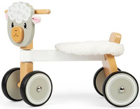 Drewniany rowerek jeździk dla dzieci 4-kołowy Owieczka Bigjigs 36058