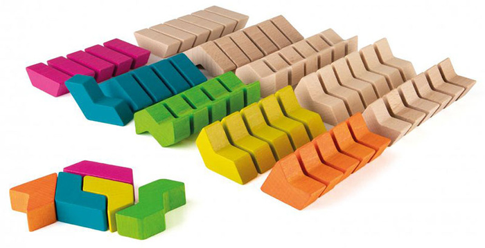 Klocki drewniane GeoBlox MaxiMix 60 el. Erzi 42094