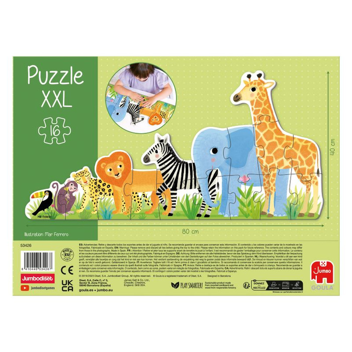 Puzzle dla dzieci XXL Dżungla układanka od małego do dużego Goula 53426