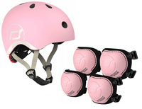 Scoot and Ride Zestaw Kask i Ochraniacze Rose XXS-S dla dzieci 1-5 lat do bezpiecznej jazdy
