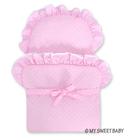 Wiklinowy wózek Naturalny róż 1699530-My Sweet Baby, zabawki dla dziewczynek