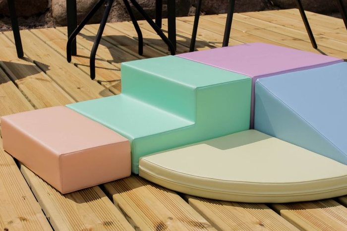 Klocki piankowe IGLU Soft Play Corner Climber pastelowy SET_06_02 domowy plac zabaw