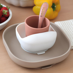 Silikonowe naczynia dla dzieci Zestaw z przyssawką Terracotta Beaba 913591