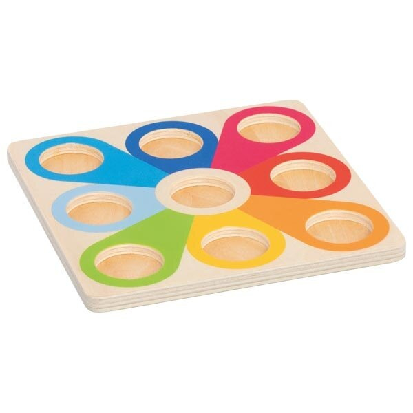 Drewniana gra zręcznościowa Piramida z kolorowych kul Goki 58335