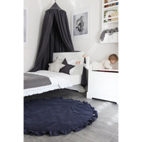 Lniana mata z falbanką grafit PN13205-Cotton Sweets, pokój dziecka