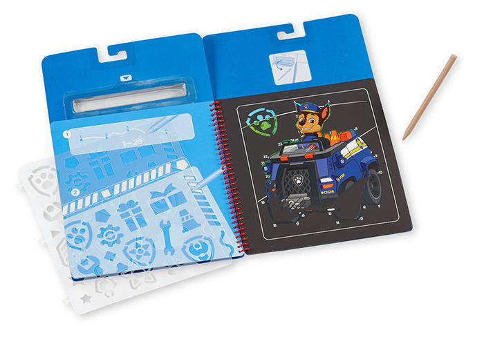 Zdrapywanka z rysikiem Psi Patrol Scratch Art Pad – Chase Melissa and Doug 33259