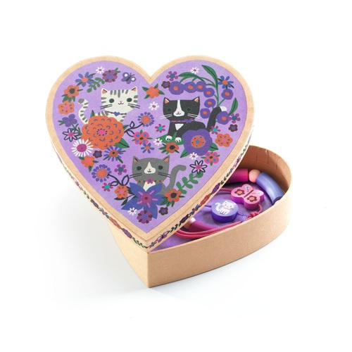 Bransoletki w ozdobnym pudełku TARA Djeco DJ05566 Biżuteria dla dziewczynek z motywem kotków