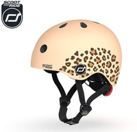 SCOOTANDRIDE Kask XXS-S dla dzieci 1-5 lat Leopard lampka LED 96561
