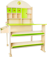 Zielony Ryneczek stoisko sklepowe 10587-Small Foot, zabawka drewniana