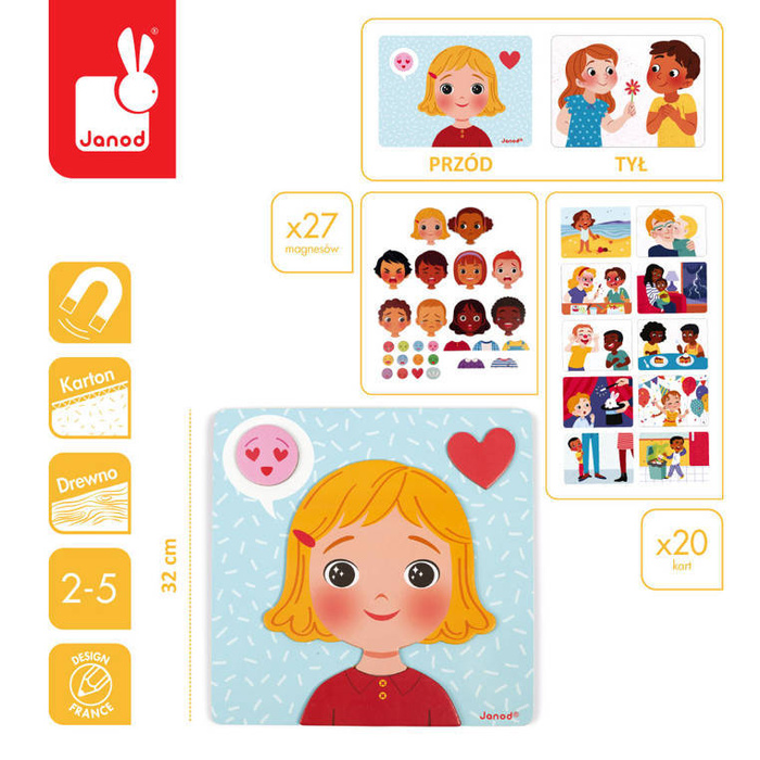 Magnetyczna układanka Emocje, Janod J08038