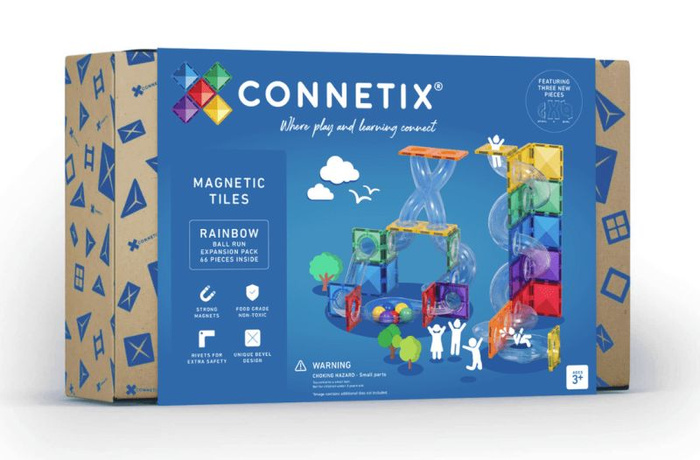 Kulodrom klocki magnetyczne Rainbow Ball Run Expansion Pack 66 el Connetix 00066-BR