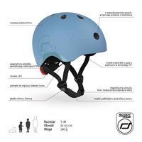 Scoot and Ride Zestaw Kask i Ochraniacze Steel S-M dla dzieci 3+ do bezpiecznej jazdy