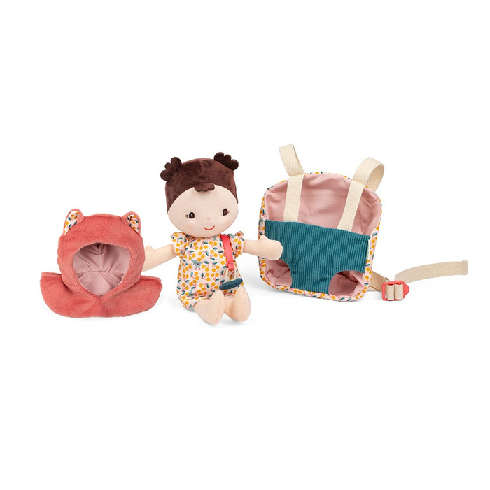 Lalka Dzidziuś Jeanne w nosidełku z akcesoriami Lilliputiens 83634