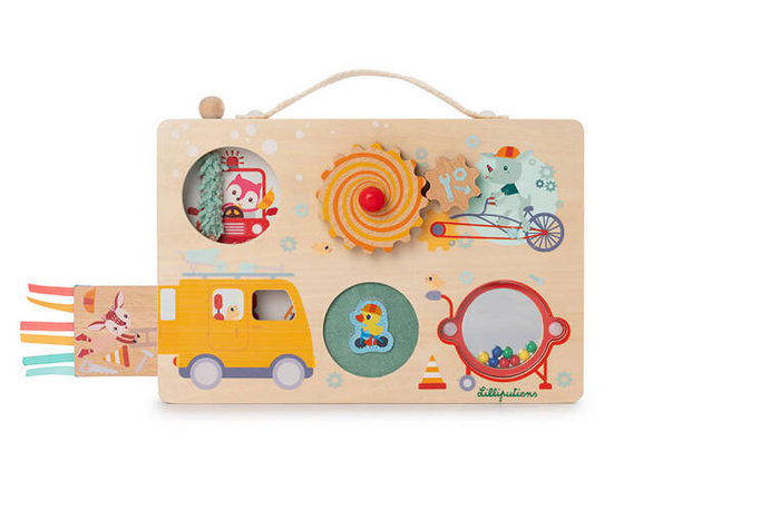 Drewniana tablica manipulacyjna walizka Pojazdy Lilliputiens 83509