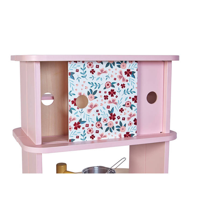 Dwustronna drewniana kuchnia Twist z 8 akcesoriami Janod J06616