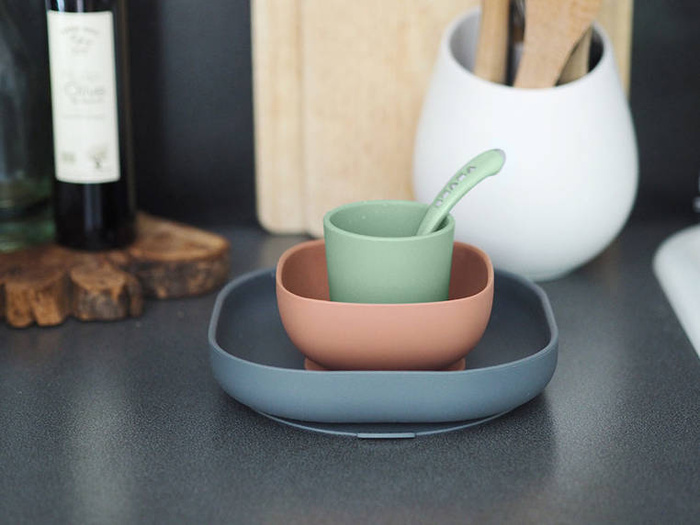 Silikonowe naczynia dla dzieci Zestaw z przyssawką Mineral Beaba 913543