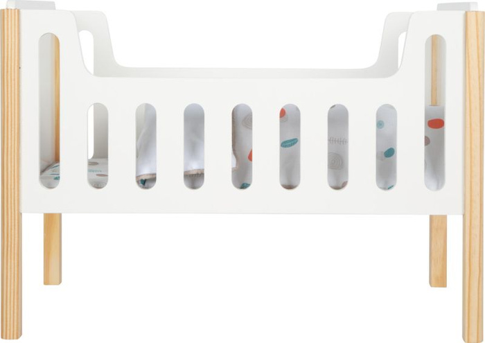 Białe drewniane łóżeczko dla lalek Little Button Small Foot 12495