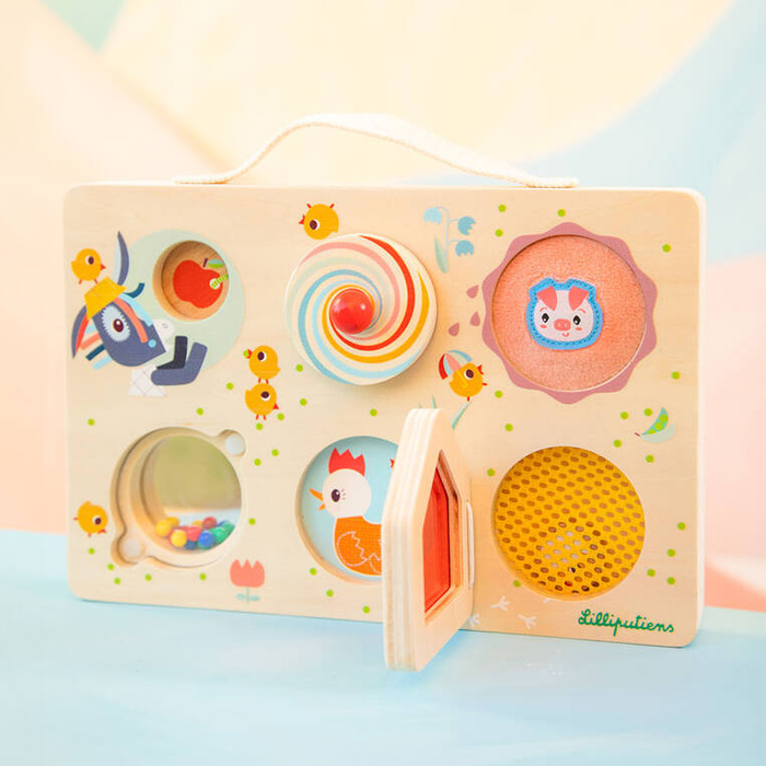 Drewniana tablica manipulacyjna walizka Farma Lilliputiens 83508