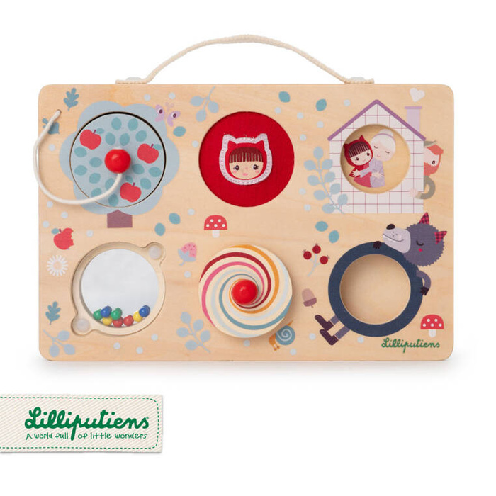 Drewniana tablica manipulacyjna walizka Czerwony Kapturek Lilliputiens 83510