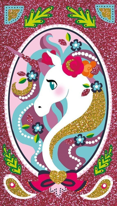 Zestaw kreatywny Magiczny brokat Jednorożce 7+, Janod J07883