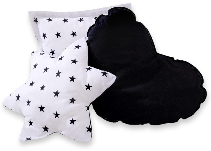 Biały z czarnymi gwiazdami namiot dziecięcy z matą i poduszkami 759TISET-Bobono, Tipi dla dzieci