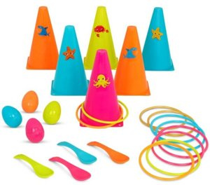 Zestaw 2 gier na świeżym powietrzu obręcze i jajka Outdoor Games Galore B.Toys BX2188 gry outdoorowe