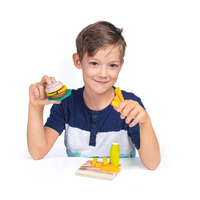 Drewniany zestaw produktów spożywczych do przyrządzenia wegetariańskiego Burgera mały Kucharz Erzi 28139