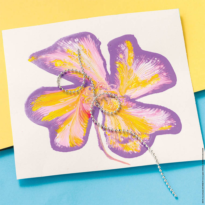 Artystyczny zestaw kreatywny 5 projektów Malowanie łańcuszkiem Pouring painting Kwiaty I love creativity Janod J07738