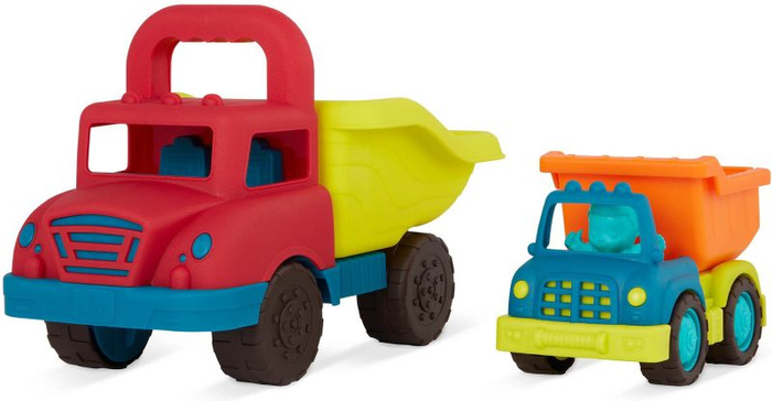 Zestaw dwóch ciężarówek wywrotek do zabawy dla dzieci Grab-n-Go Truck Set B.Toys BX2238Z