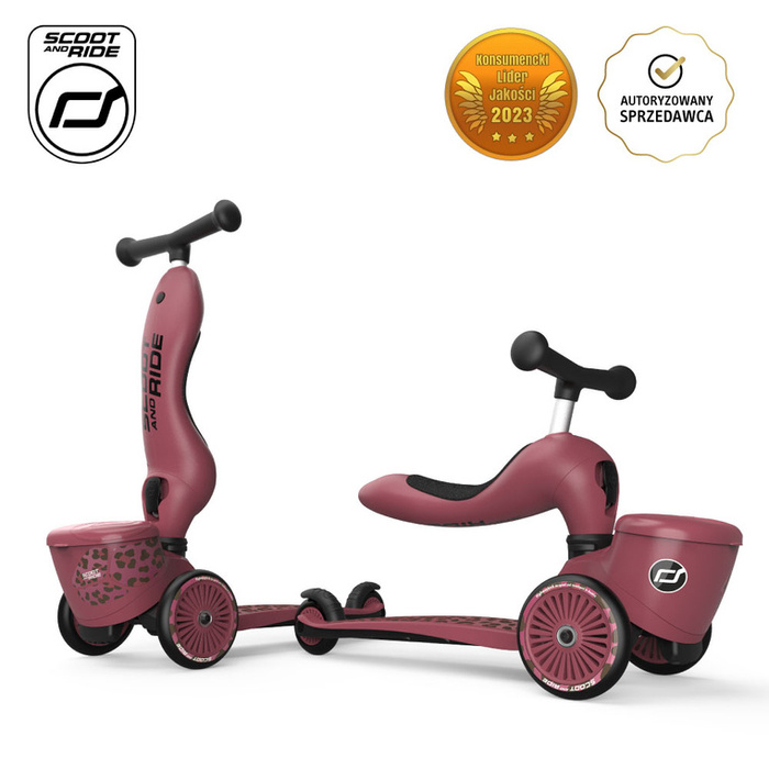 SCOOTANDRIDE Highwaykick 1 Lifestyle 2w1 Jeździk i hulajnoga z zamykanym schowkiem 1-5 lat Wildcat