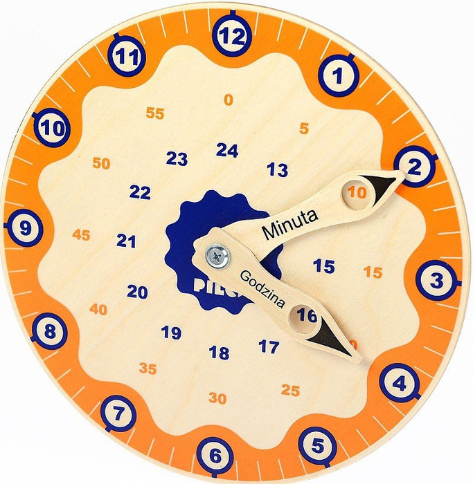 Zegar do nauki, minuty i godziny, 110033-Pilch, zabawki edukacyjne