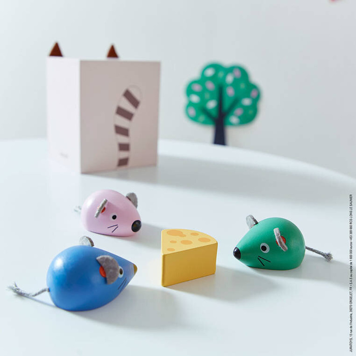 Drewniana układanka Orientacja w przestrzeni Kot i mysz J05078 Janod